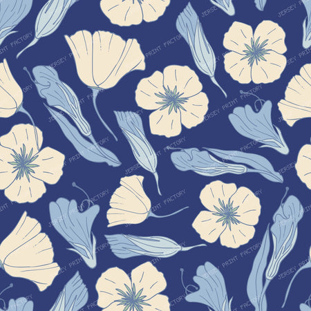 Gilded Wildflowers Dark Blue