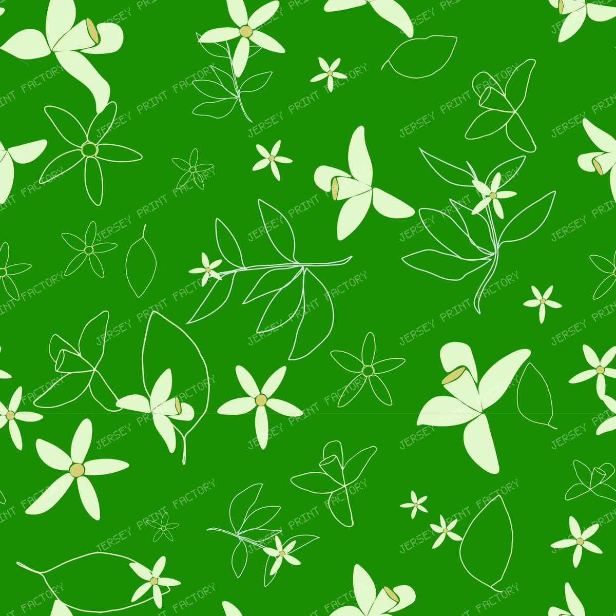 Mediterranean Orange Blossoms on Green