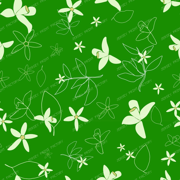 Mediterranean Orange Blossoms on Green