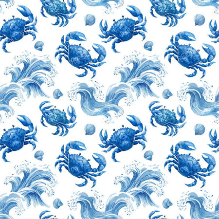 Coastal Crabs Waves Blue