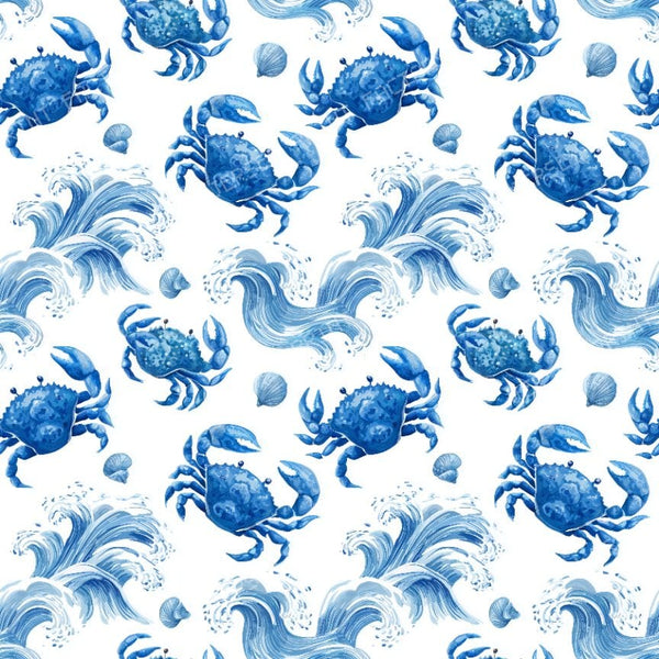 Coastal Crabs Waves Blue