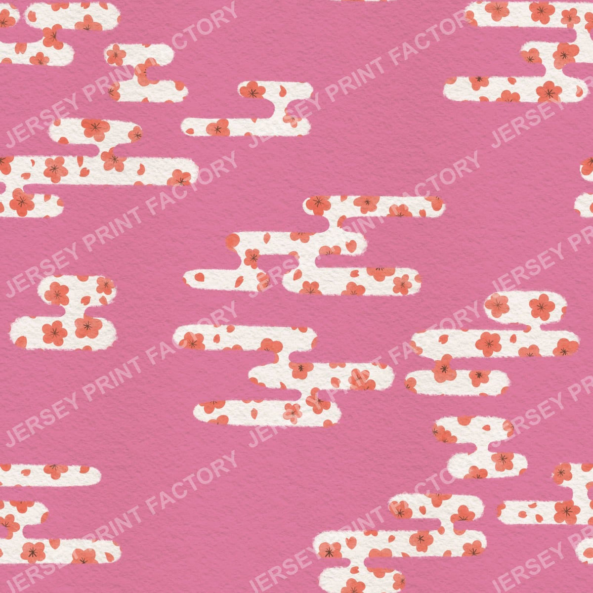 Japanese style clouds with Sakura Cherry Blossom - Pink