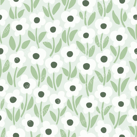 Chalkflower Garden Pastel Green & White