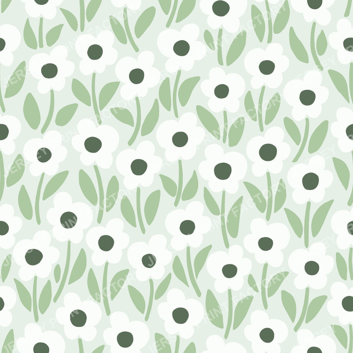 Chalkflower Garden Pastel Green & White