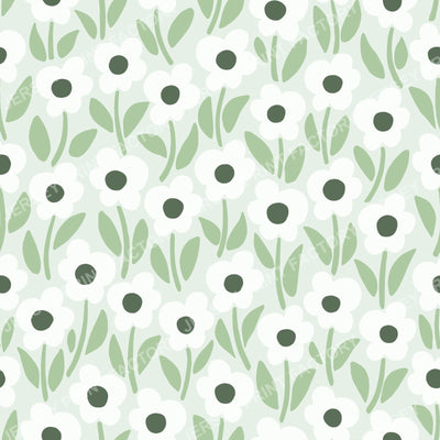 Chalkflower Garden Pastel Green & White