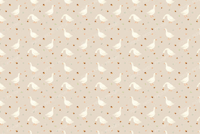 Watercolor autumn geese with acorns