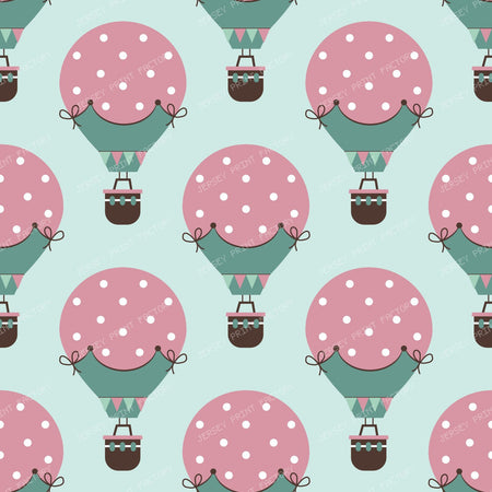 Hot Air Balloons, Flags, Ribbon, Bow, Basket, Polka Dots — Green 1