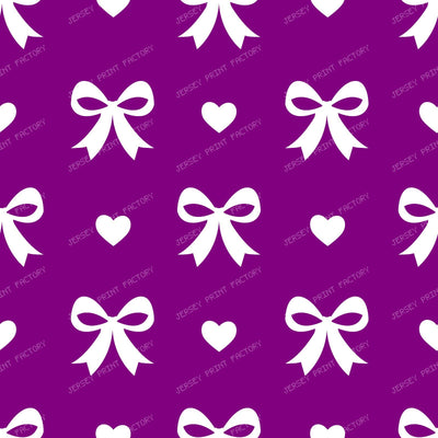 Bow Pattern, Coquette Bow, Ribbon, Cute Bow, White Bow, Hearts, Black — Purple 2