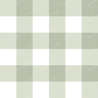 Gingham Check Linen Look - Preppy Girls Nursery — Sage Green & White