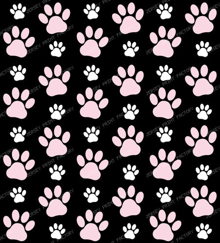 Colorful Paws, Paw Pattern, Dog Paws, Paw Prints — Pink and White