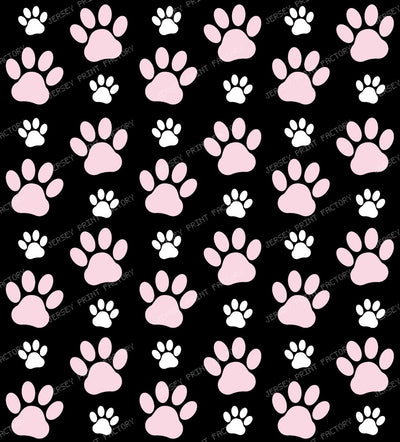 Colorful Paws, Paw Pattern, Dog Paws, Paw Prints — Pink and White