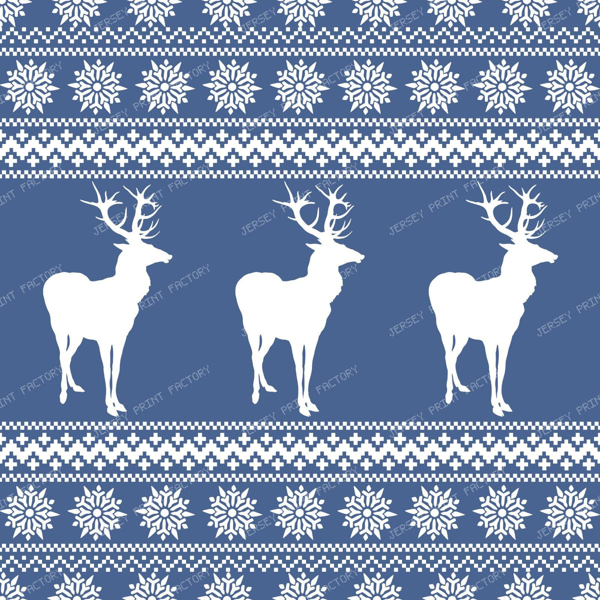 Ugly Christmas Sweater, Snowflakes, Deer, Reindeer, Blue — Blue 2