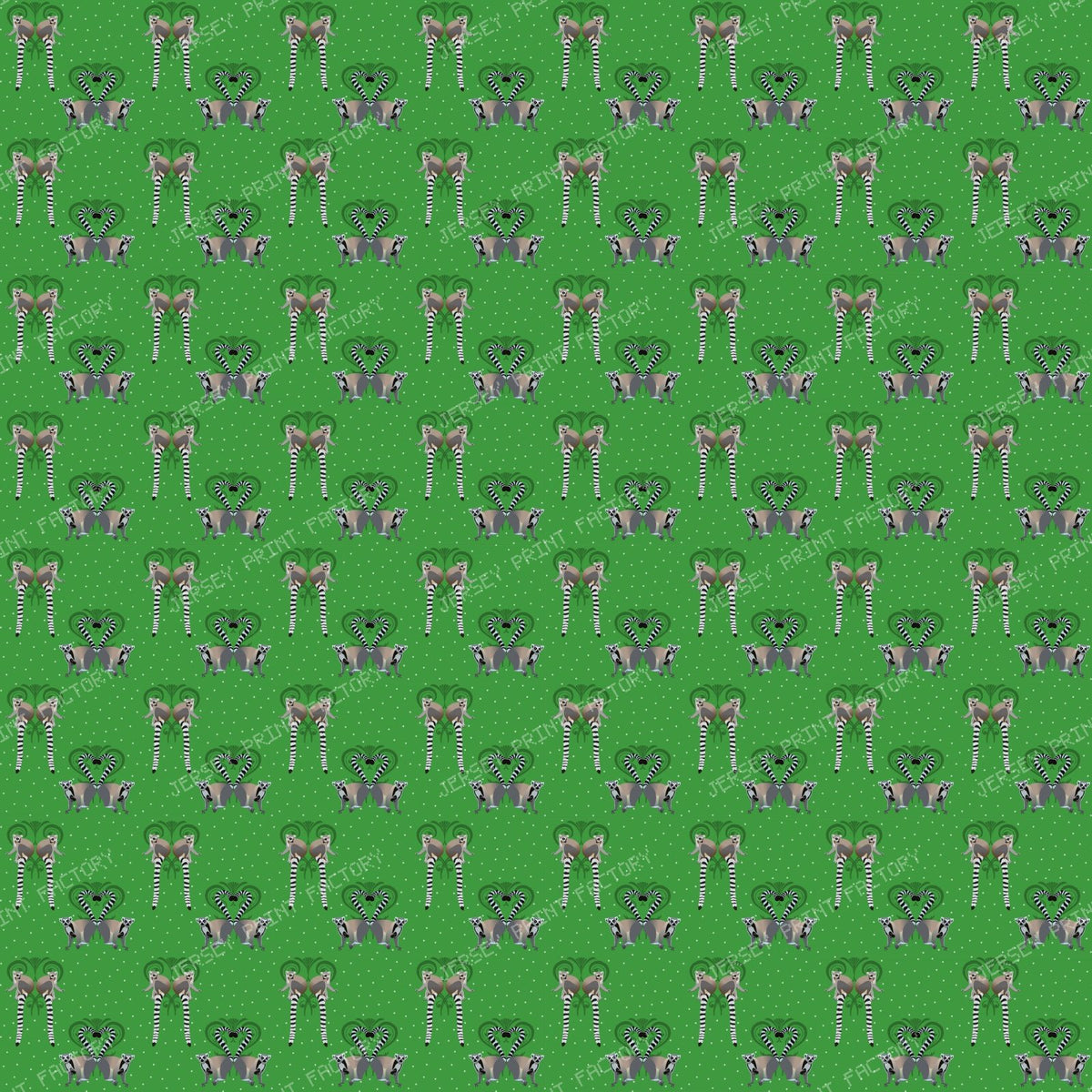 Lemurs in Love on Leafy Green