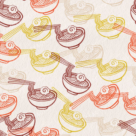Ramen Noodles with Chopsticks - Warm colours