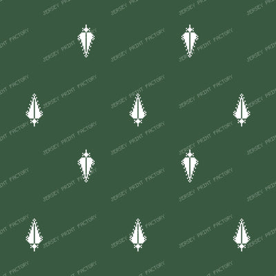 Christmas Tree Pattern Dark Green White Geometric