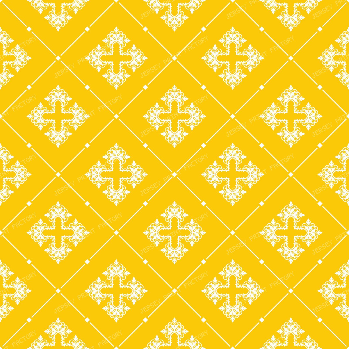 Black And White Damask, French Damask, Baroque Pattern — Yellow 1