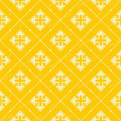 Black And White Damask, French Damask, Baroque Pattern — Yellow 1