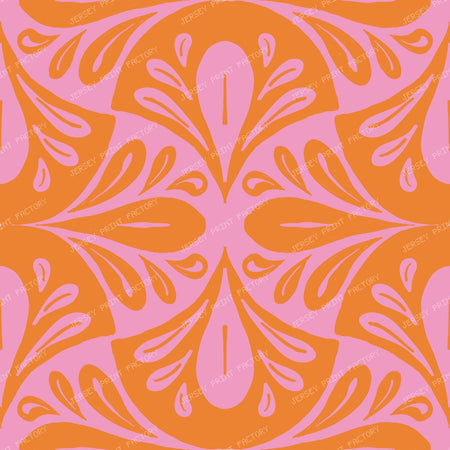 HOT Orange Pink Scallop Pattern