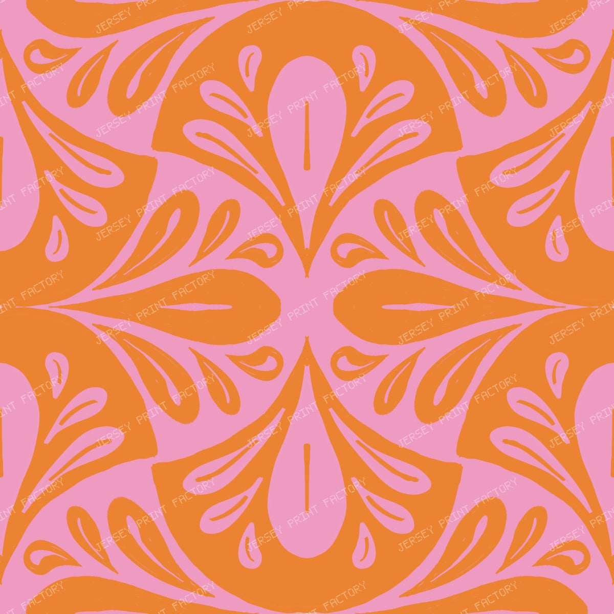 HOT Orange Pink Scallop Pattern