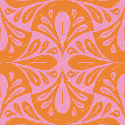 HOT Orange Pink Scallop Pattern