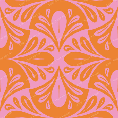 HOT Orange Pink Scallop Pattern