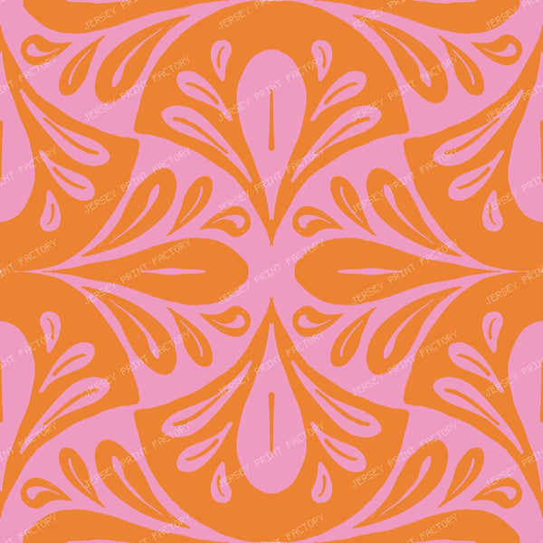 HOT Orange Pink Scallop Pattern