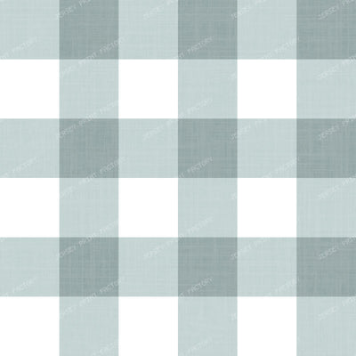Gingham Check Linen Look - Preppy Girls Nursery — Teal Blue & White