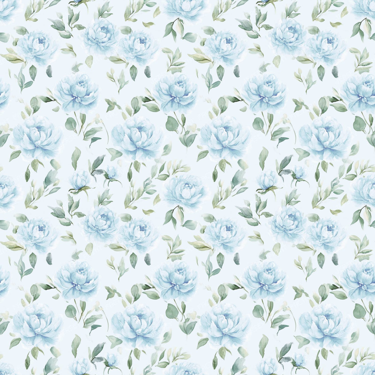 Blue Roses, Blue Flowers, Floral Pattern, Greenery