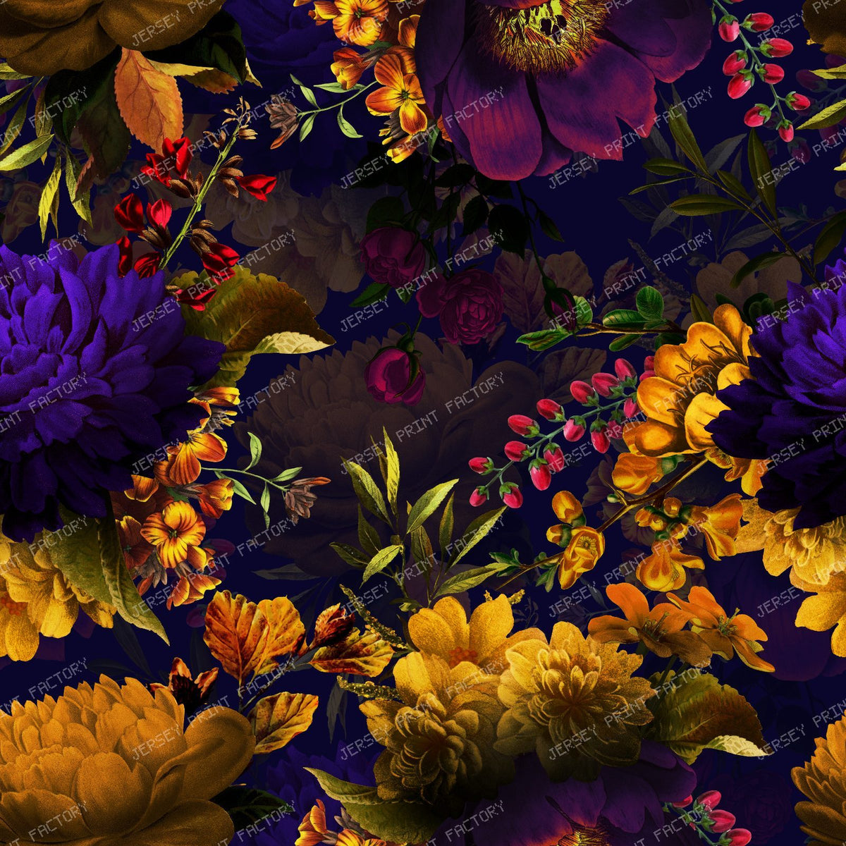 Dark Moody Florals in Purple, Burgundy and Gold – Grandmillennial Chintz
