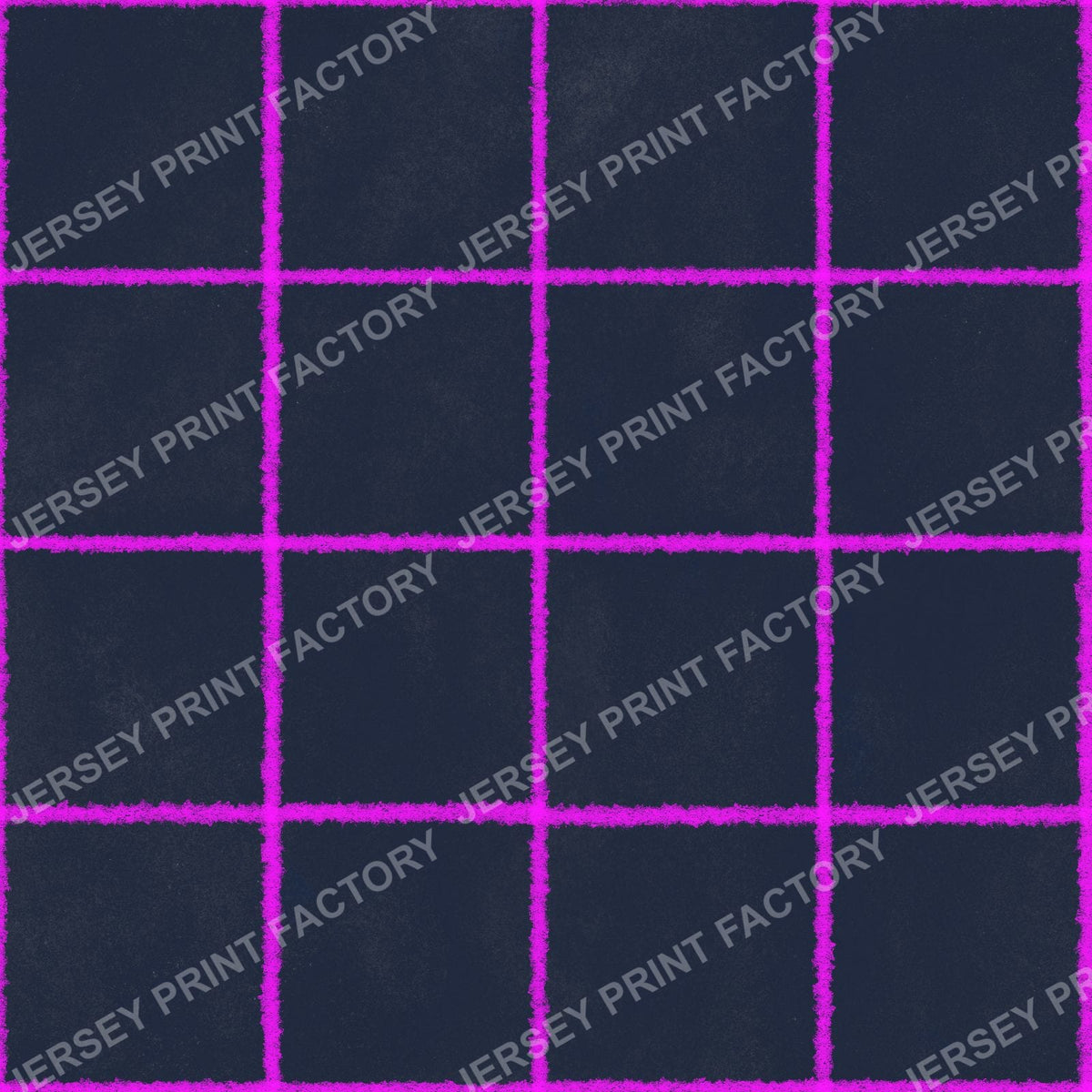 Neon Pink Chalk Grid Lines on Navy Blue - Squares, Check