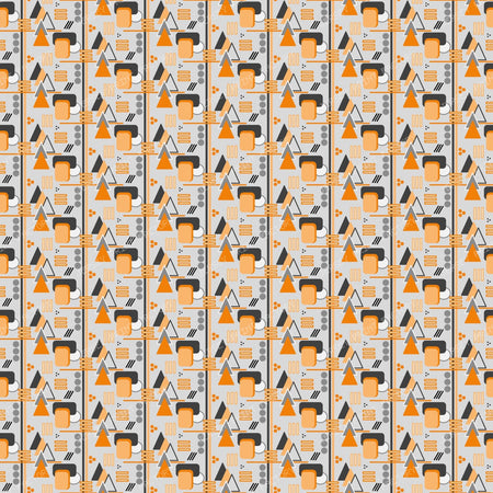 Geometric Abstract in Cool Colors — Orange, Gray, Black
