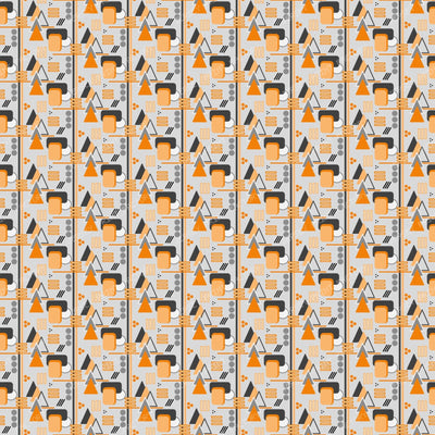 Geometric Abstract in Cool Colors — Orange, Gray, Black
