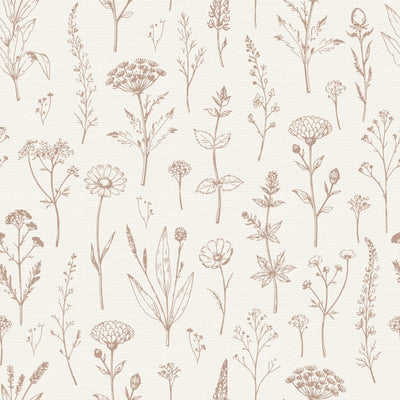 Cottagecore Botanical Herbarium Wildflowers - Terracotta and Beige — Blush Clay and Cream