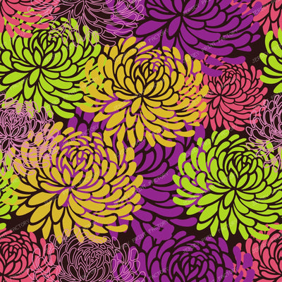 Blue Dahlia, Brown Dahlia, Floral Pattern, Dahlia Pattern — Colorful 11