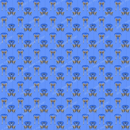 Lemurs in Love in Medium Blue Rain