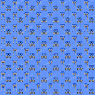 Lemurs in Love in Medium Blue Rain