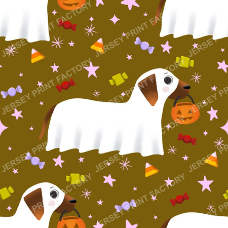 Trick Or Treat Dachshund Dog Halloweenie – Candy Toss On Brown