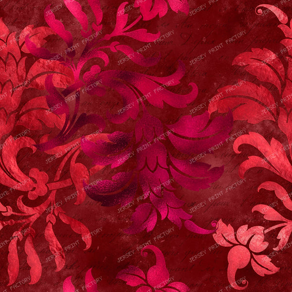 Burgundy Fantasy Ruby Red Jewel Tone Baroque Ornate Pattern