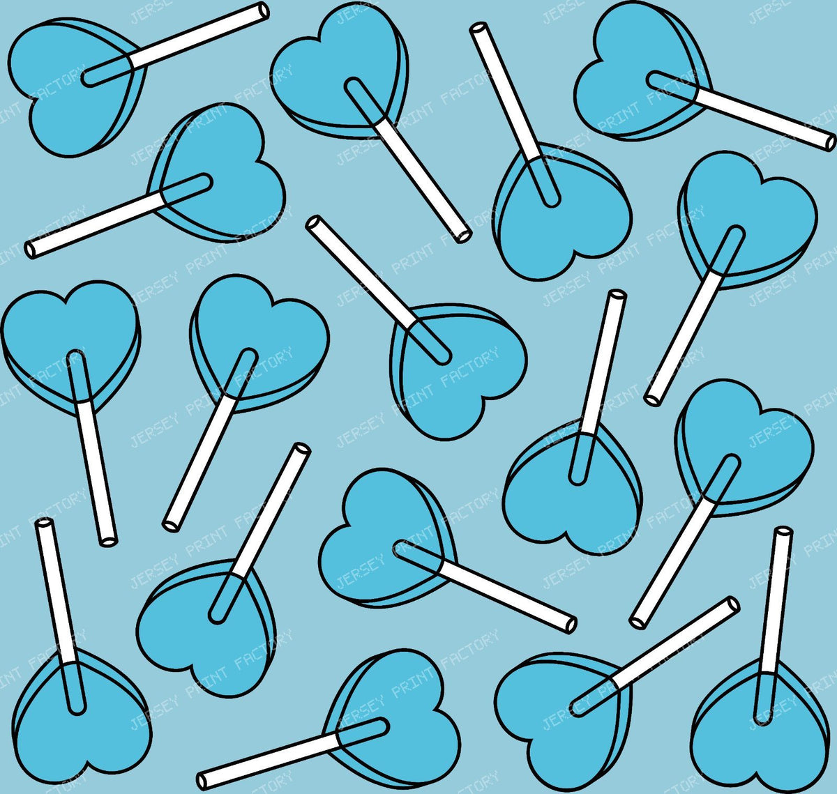 Blue Lollipops, Heart Lollipops, Lollipop Pattern — Blue 10
