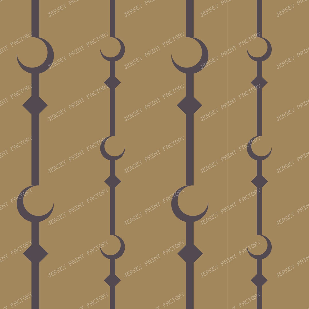 Crescents Beige On Sky Blue — Black on Beige