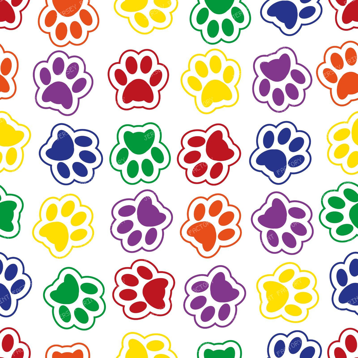 Pattern Of Paws, Dog Paws, Puppy Paws, Black and White — Colorful