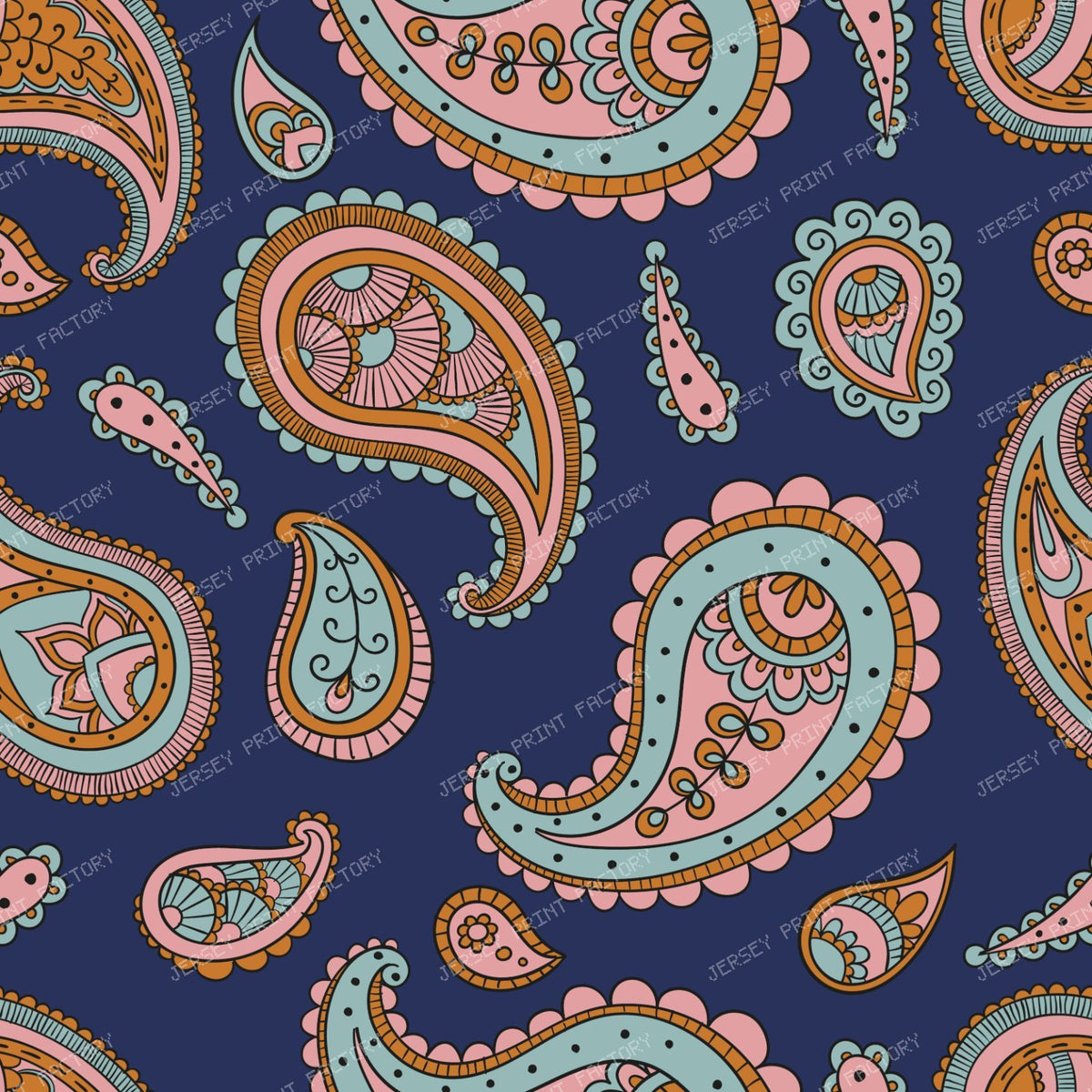 Blue Paisley, Persian Paisley, Paisley Pattern — Colorful 5