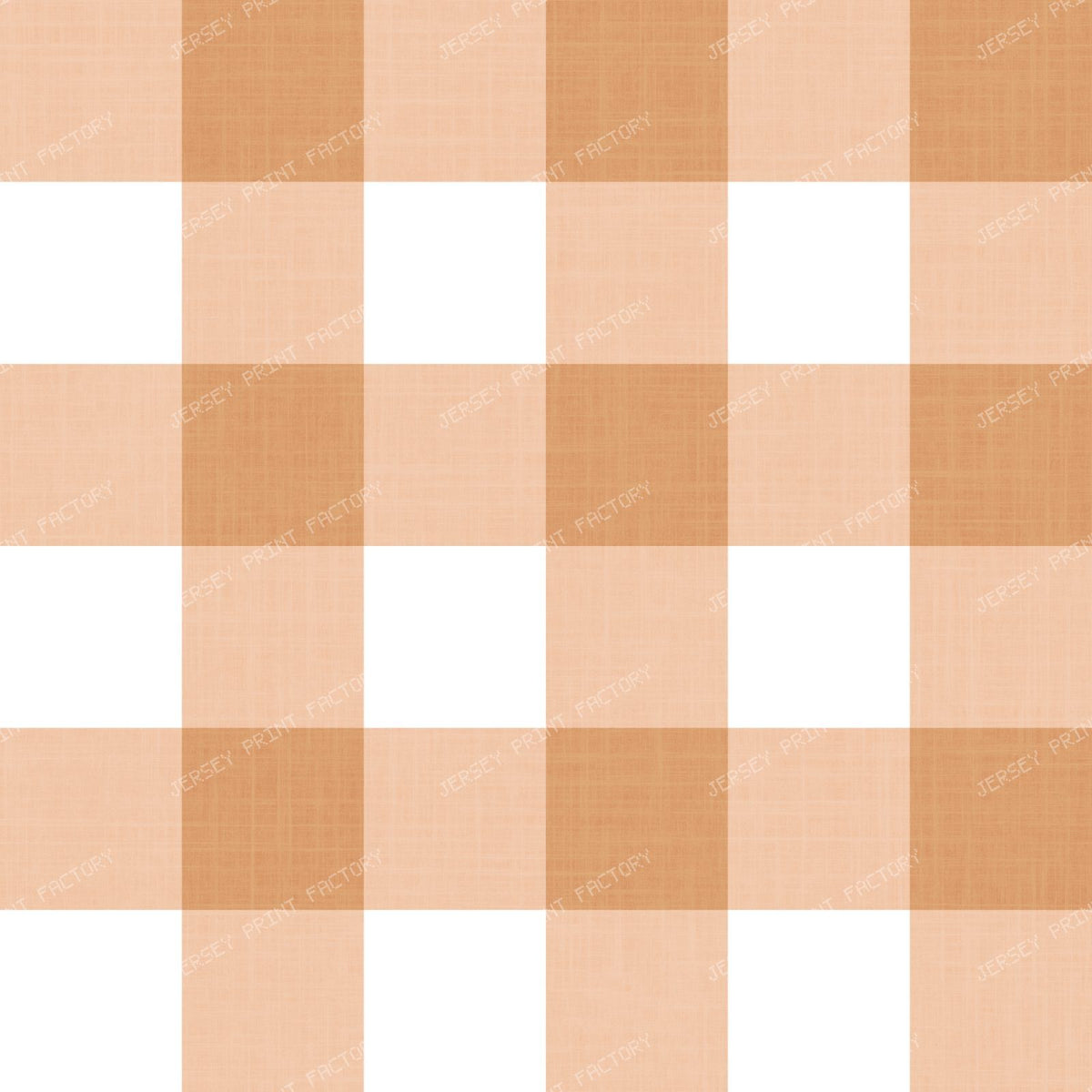 Gingham Check Linen Look - Classic Country Cottage - Cocoa Brown & White — Terracotta & White