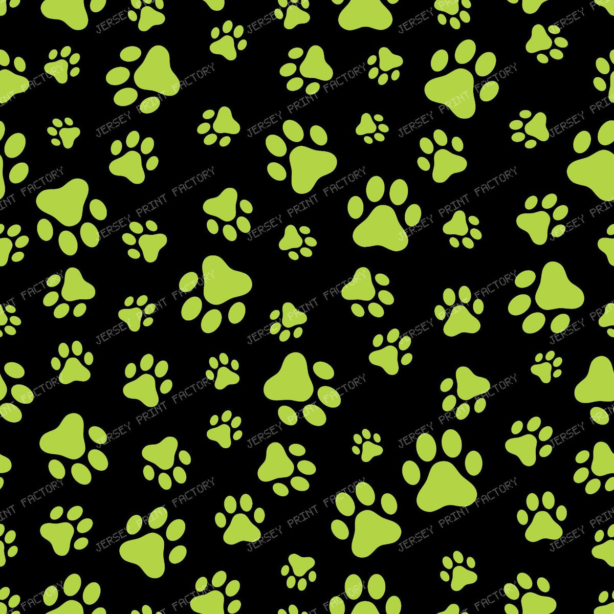 Pattern Of Paws, Dog Paws, Black and White — Green 7