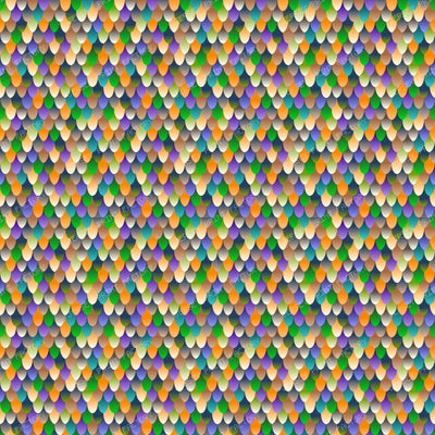 Mermaid scales in Orange, Green and Purple
