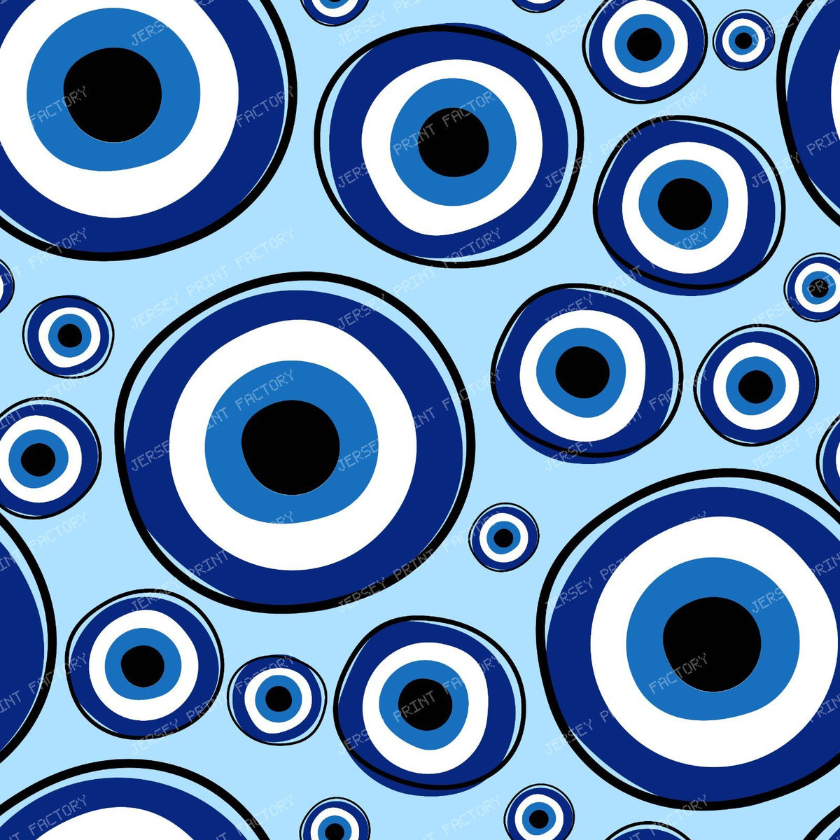 Evil Eye Pattern, Turkish Eye, Hamsa, Nazar Talisman, Mati, Mataki — Blue 5