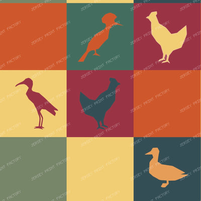 Bird Checkerboard Fabric