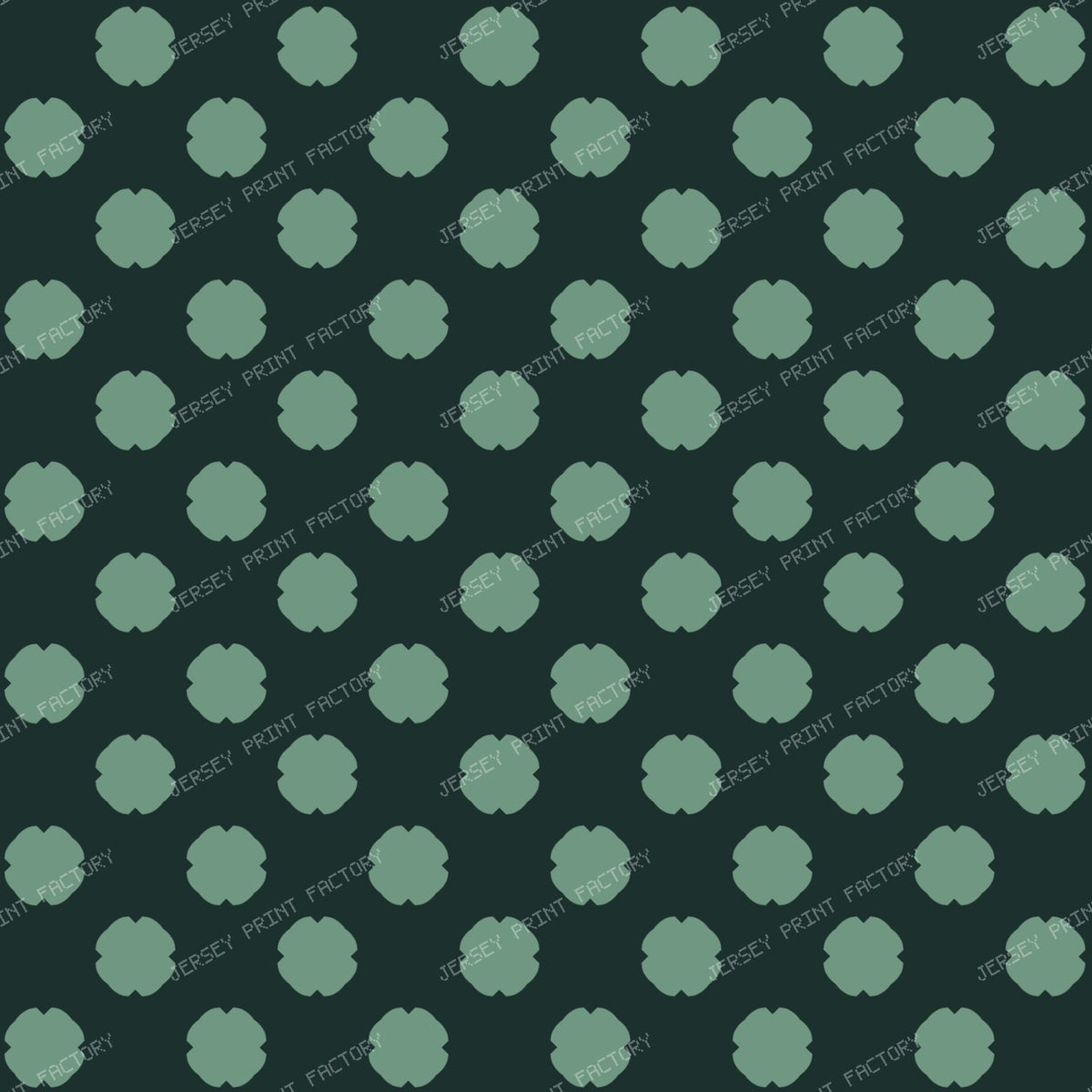 Cosmic Nebula Shamrock Dot Small — Green on Dark Green