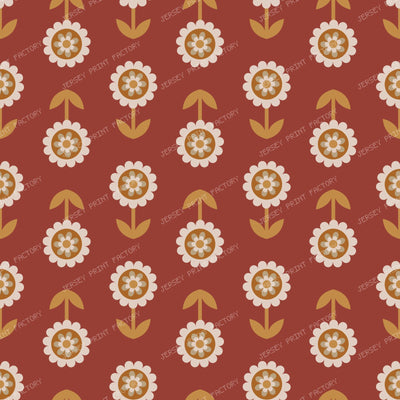 Pattern Of Flowers, Vintage Flowers, Retro Pattern, Blue — Red