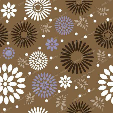 Colorful Flowers, Retro Flowers, Leaves, Dots, Floral Pattern — Colorful 6